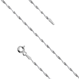 Łańcuszek srebrny rodowany singapur pr. 925 Ø 027, ~1,2 mm, 45cm B23