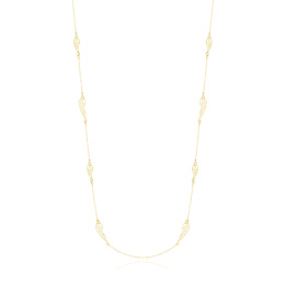 Srebrny pozłacany naszyjnik pr.925 - skrzydełka, 14K Żółte złoto (e-coating), 80-83cm regulowany A46
